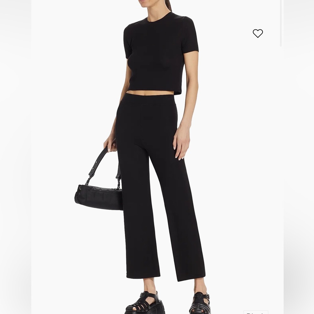 NWT ATM Anthony Thomas Melillo Rib Ankle Flare Pants Top Set S saks currseason!